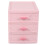 4X Plastic Drawer Designed 3 Compartment Jewelry Storage Box 2