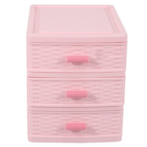 4X Plastic Drawer Designed 3 Compartment Jewelry Storage Box 1