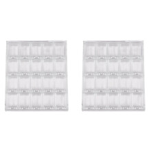 2X 20 Ceintures Acrylique Maquillage Organisateur Nail Art Boîte de Rangement Clair Présentoir Organisateur Titulaire pour Bijoux Nail Strass Perles
