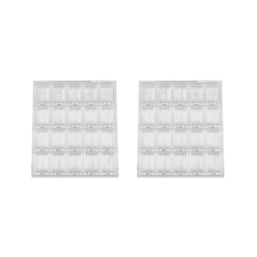 2X 20 Girds Acrylic Makeup Organizer Nail Art Storage Box Clear Display Case Organizer Holder Transparent