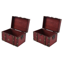 2X Retro Cassa del Scatola di Immagazzinaggio Nel Legno Vintage Organizzatore di Gioielli Nel Stile Antico per Scatola di Gioielli Scatola di