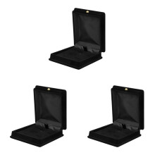 3 x Scatola di Immagazzinaggio di Gioielli in Catena Collana di Gioielli in Velluto Organizer di Supporto per Custodia da Regalo --- Nero