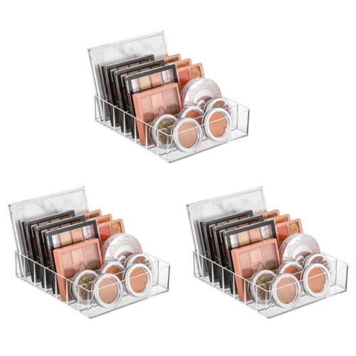 3X Makeup Organizer, Compact Makeup Palette Organize, 7 Sections Cosmetics Storage Box for Bathroom Countertops