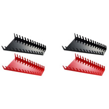 Lot de 4 Organiseurs de Clé En Métal - Plateau Porte-Clé de Qualité Supérieure, Solutions de Rangement Murales pour Clé 2 Rouge et 2 Noir