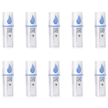 10X Bärbar  Facial   Facial Steamer Atomization Ögonfransförlängning med Spegel Vit