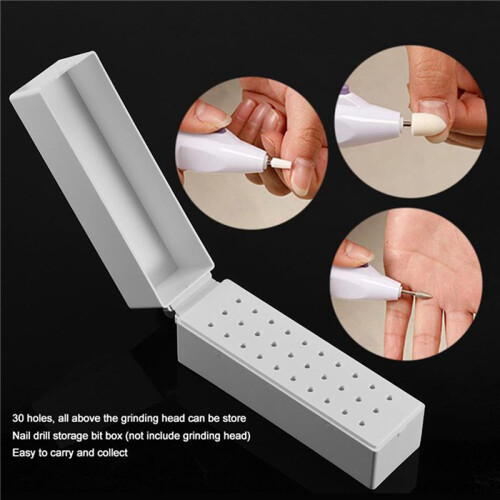 3X Nail Drill Bits Holder Dustproof Stand Display Container 30 Holes Manicure Tools Acrylic Case Manicure Tools