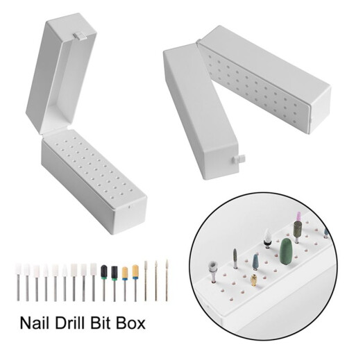 3X Nail Drill Bits Holder Dustproof Stand Display Container 30 Holes Manicure Tools Acrylic Case Manicure Tools