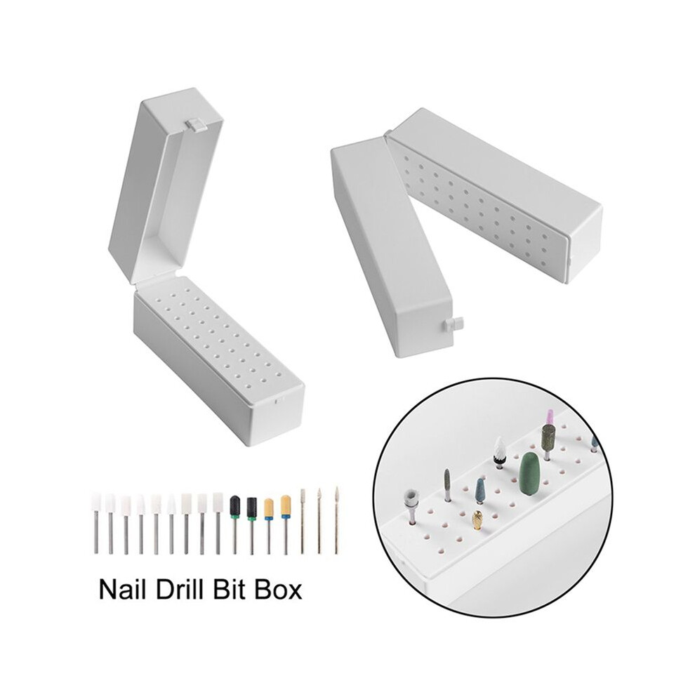 3X Nail Drill Bits Holder Dustproof Stand Display Container 30 Holes Manicure Tools Acrylic Case Manicure Tools