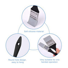 4 Pçs Escovas de Silicone Planas, Escova Modeladora de Silicone Larga e Estreita para Conjuntos de Pincéis Sólidos de Arte para Tintas Acrílicas