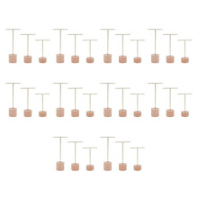 30Pcs T Bar Earring Display Stand with Wooden Base Jewelry Holders Hanging Jewelry Organizer for Photography Props B