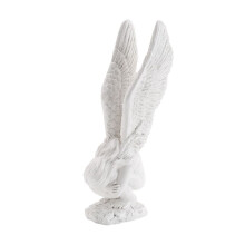 White Angels Resin Cherubs Statue Figurine,Adorable Angel Sculpture Memorial Statue Indoor Home Decoration, Wing White-L
