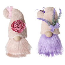 Décorations de Gnomes Lavande pour la Maison, Décor de Gnome de Printemps Violet, Peluche Faite à la Main, Tomte Suédoise, Décor de Ferme Naine