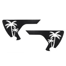 Side Vent Coconut Trees Decals, Precut Black PVC Sticker for JL / Gladiator JT 2018-2024