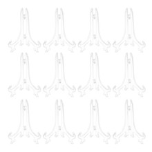 12Pcs/Set Clear Plastic Easels Plate Holders Display Dish Rack Picture Frame Photo Book Pedestal Holder Display Stand Stander