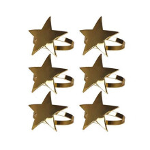 6 Pcs Five-Pointed Star Napkin Ring, Christmas Napkin Ring Suitable for Holiday Parties, Dinners, Wedding Receptions,Etc