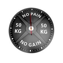 Strongman 50KG  Print Wanduhr Circular Gym Gewichtheben Hantel Bodybuilding Silent Acryl Uhr