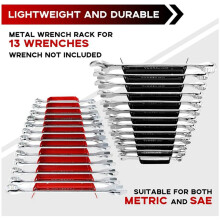 4 Pack Metal Wrench Organizer- Premium Wrench Holder Tray, Wall-Mounted Storage Solutions for Wrench 2 Red & 2Black