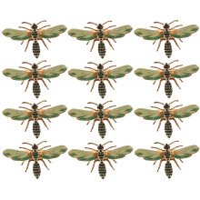 12 StüCke Libelle Servietten Schnalle Servietten Ring Legierung GrüN Insekt Libelle Tropfen Diamant Schnalle Papier TüCher Servietten Halter