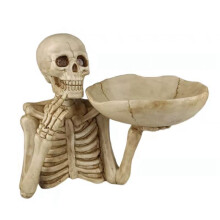 Halloween Skull Dekor Godisfat NyckelskåL DöSkalle Nyckelbricka SpöKlik SkräCkskelett Halloweenfest Dekoration och FöRvaring