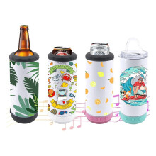 1-Pack 16 Oz Sublimated Blank Speaker Stainless Steel Insulated 4-In-1 Can Refrigerated Beer Holder