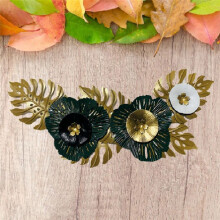Leaves Metal Wall Decor Wall Sculpture Decor Luxury Iron Hanging Artwork for Anniversary Living Room Gift Home, C
