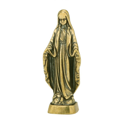 Brass Statue,Catholic Gift Blessed  Statues for Car Home Office Table Decor, Car Dashboard Decorations 1