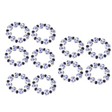 10PCS Ethnic Style Hand-Painted  White Beads Napkin Ring Home Table Decoration Napkin Buckle Hand Drawn Napkin Ring