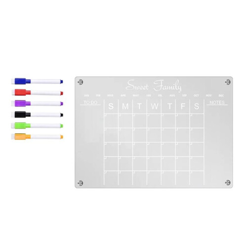 Planner Weekly Clear Magnetic Calendar Board Weekly Plan Notepad Magnetic Refrigerator Sticker, S-WEEK