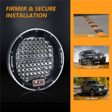 4X 7 Inch 300W Offroad LED Work Light Bar White+Amber, Round Spotlight Car Work Lamp for Truck 4WD 4X4 ATV UTV SUV
