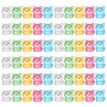 60 PièCes Figurines de Chat Miniatures Lumineuses en RéSine, Petites Figurines de Chat Mignonnes qui Brillent dans le Noir, Animaux en RéSine