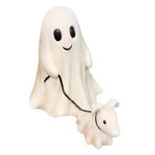Bureaubladdecoratie van Walking Dog Standbeeld Interessant Eng Puppy Standbeeld Halloween Hars Decoratie in MengMeng B