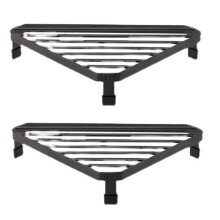 Estante de Hierro Forjado con Marco de Ángulo para Horno, Estante Triangular para Ollas, Mesa de Esquina Antiescaldaduras, Color Negro