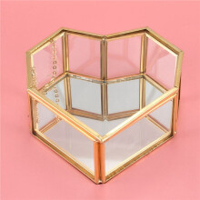 4X Capovolgere Amore Un Forma di Cuore di Vetro Geometrica Jewelry Box Vetro Scatola Squisita Unico Wedding Ring Jewelry Box per la Decorazione