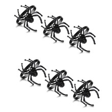 Halloween Napkin Ring Set Spider Halloween Napkin Black Terror Metal Alloy Napkin Clasp Diamond Spider