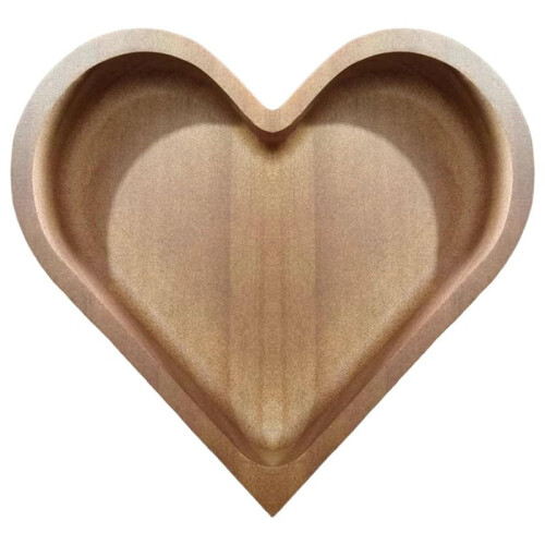 Heart Shaped Wooden Bowl Decorative Fruit Tray Stackable Snack Dessert Plate