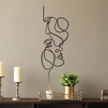 Art Metal Wall Art for Bedroom Minimalist Design Wall Sculptures Decor Lovers Kissing Artwork Home Bathroom Decor