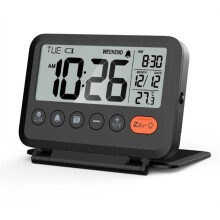 Fashion Fold Travel Alarm Clock with Calendar Home Digital LCD Home Desk Clock Alarm Clock Portable Desktop Clock
