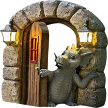2PCS Garden Decor Wall Decoration Garden Dragon Statues, Small Dragon Beautiful Yard Dragon Sculpture Resin Dragon W111