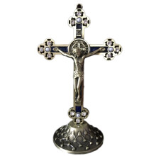 Standing Crucifix with Base Alloy for Home Chapel Decoration and Religious Gifts(Copper)