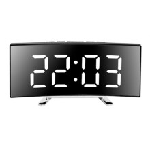 Digitale Wecker für Schlafzimmer, Digitaluhr mit Gebogenem LED-Display, Schlummerfunktion, Nachttischuhr für Babys und Erwachsene