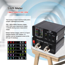 CQV-SWR120 Compteur D'Onde Stationnaire de Puissance SWR 120W Fonction D'Alarme D'Onde Stationnaire éLevéE 240 X 240 Affichage Couleur FM-AM-SSB