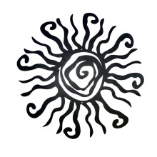 Wacky Sun Metal Wall Art Outdoor Decor - 11.8 Inches Rust Proof Wall Sculpture - Perfect for Garden Black