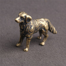 Brass Shepherd Dog Desktop Ornaments Metal Statue Decoration Tea Pet Hand