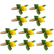 10 Pcs Simulation Lemon Plant Napkin Fruit Meal Buckle Hotel Model Room Napkin Napkin Buckle Party Supplies