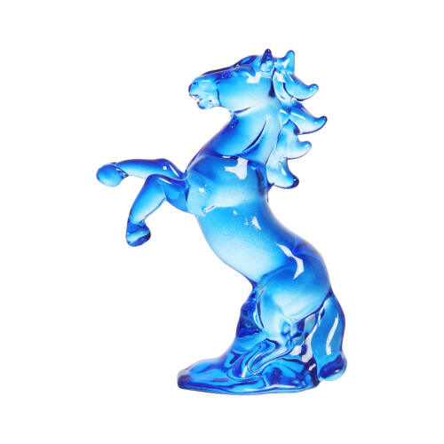 Statues de cheval en cristal, Figurines d'art-Bleu transparent