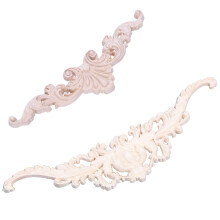 2 Pcs Wood Carved Corner Onlay Applique Frame Decor Furniture Unpainted Type