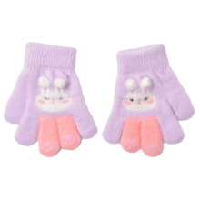 Plüschhasen-Winterhandschuhe für Kinder,-Helles Lila