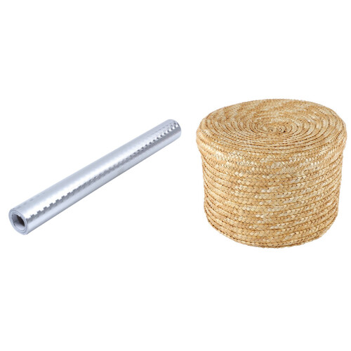 Kitchen Oil Proof Waterproof Sticker with Wheat Straw Woven Storage Basket