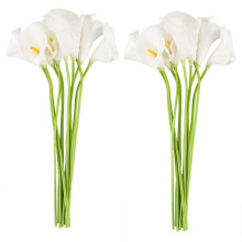 Calla-Lilien-Brauthochzeits-Bouquet 20 Kopf Latex Real Touch KC51 Weiss