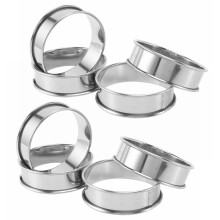 Double Rolled Tart Rings, English Muffin Rings Professional Crumpet Rings Set of 8